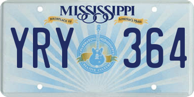 MS license plate YRY364