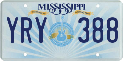 MS license plate YRY388