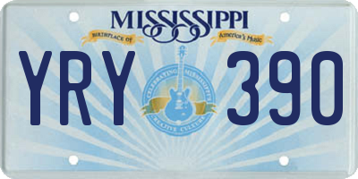 MS license plate YRY390