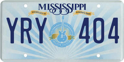 MS license plate YRY404