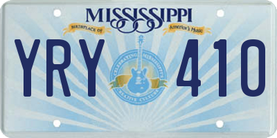 MS license plate YRY410