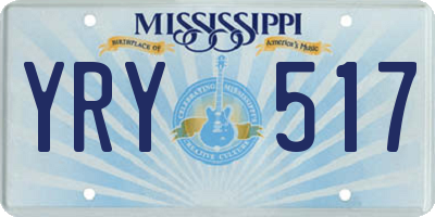 MS license plate YRY517
