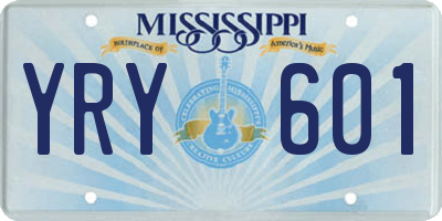 MS license plate YRY601