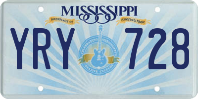 MS license plate YRY728