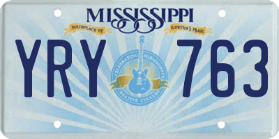 MS license plate YRY763