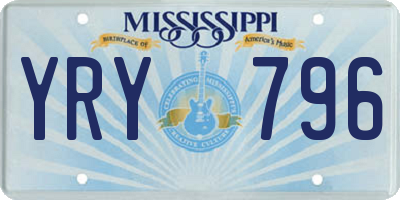 MS license plate YRY796