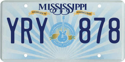 MS license plate YRY878