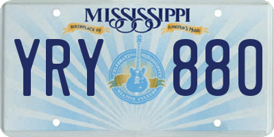 MS license plate YRY880