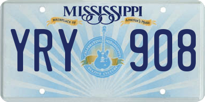 MS license plate YRY908