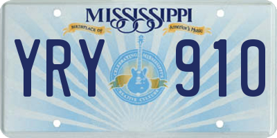 MS license plate YRY910