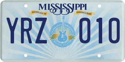 MS license plate YRZ010