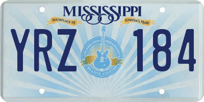 MS license plate YRZ184