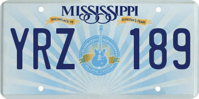 MS license plate YRZ189
