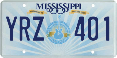 MS license plate YRZ401