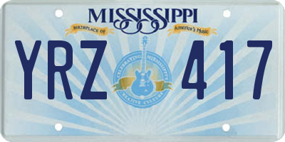 MS license plate YRZ417