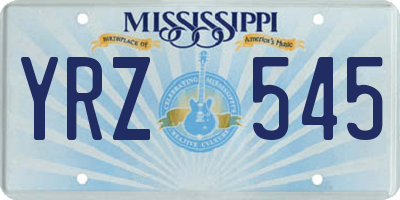 MS license plate YRZ545
