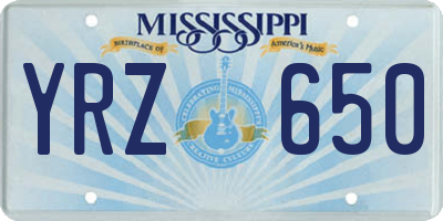 MS license plate YRZ650