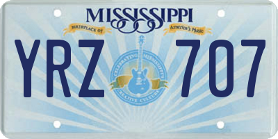 MS license plate YRZ707