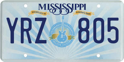 MS license plate YRZ805