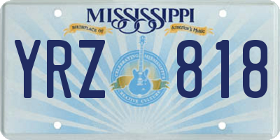 MS license plate YRZ818