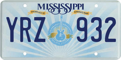MS license plate YRZ932