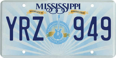 MS license plate YRZ949