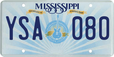 MS license plate YSA080