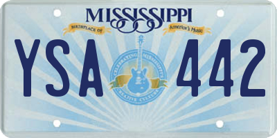 MS license plate YSA442