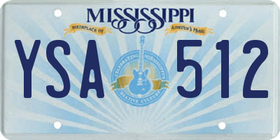 MS license plate YSA512
