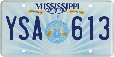 MS license plate YSA613