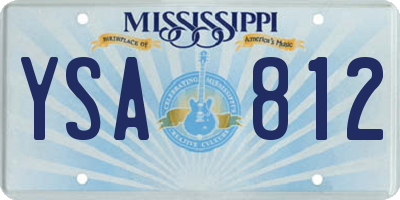 MS license plate YSA812
