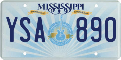 MS license plate YSA890