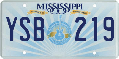 MS license plate YSB219