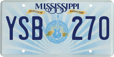 MS license plate YSB270