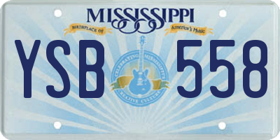 MS license plate YSB558