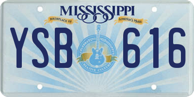 MS license plate YSB616
