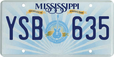 MS license plate YSB635