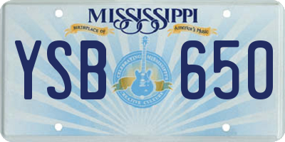 MS license plate YSB650