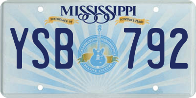 MS license plate YSB792