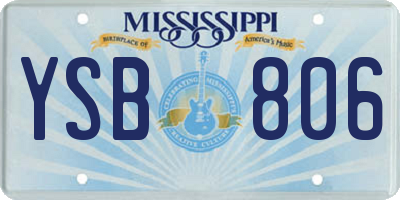 MS license plate YSB806