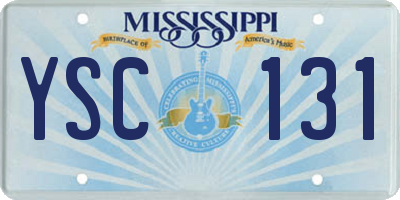 MS license plate YSC131