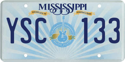 MS license plate YSC133