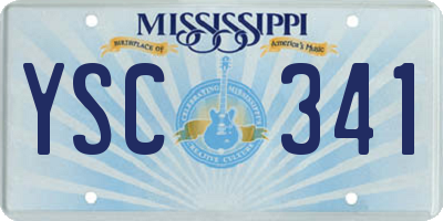 MS license plate YSC341