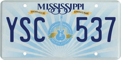 MS license plate YSC537