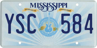 MS license plate YSC584