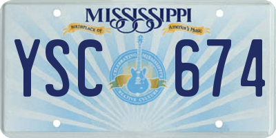 MS license plate YSC674