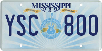 MS license plate YSC800