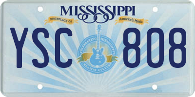 MS license plate YSC808