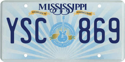 MS license plate YSC869