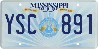 MS license plate YSC891